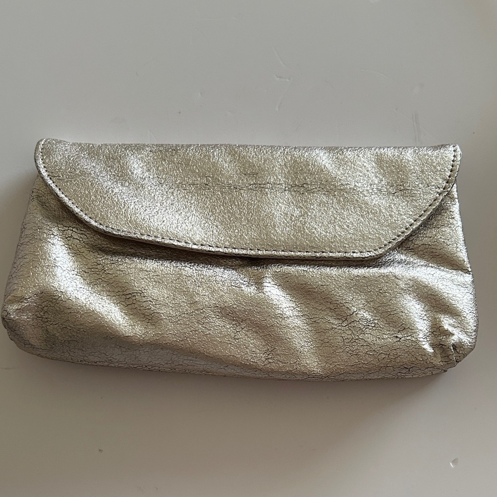 bareMinerals Elegant Silver Metallic Clutch Bag | BRAND NEW